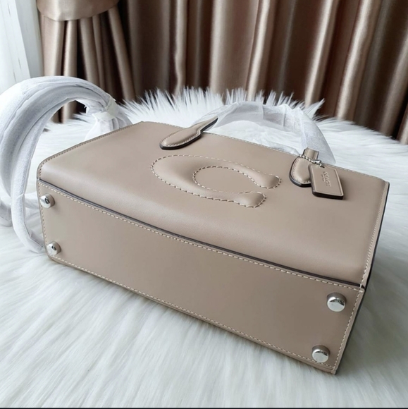 NWT Coach CR097 Debossed C Nina Small Tote Stachel Crossbody Black Handbag - Picture 4 of 5